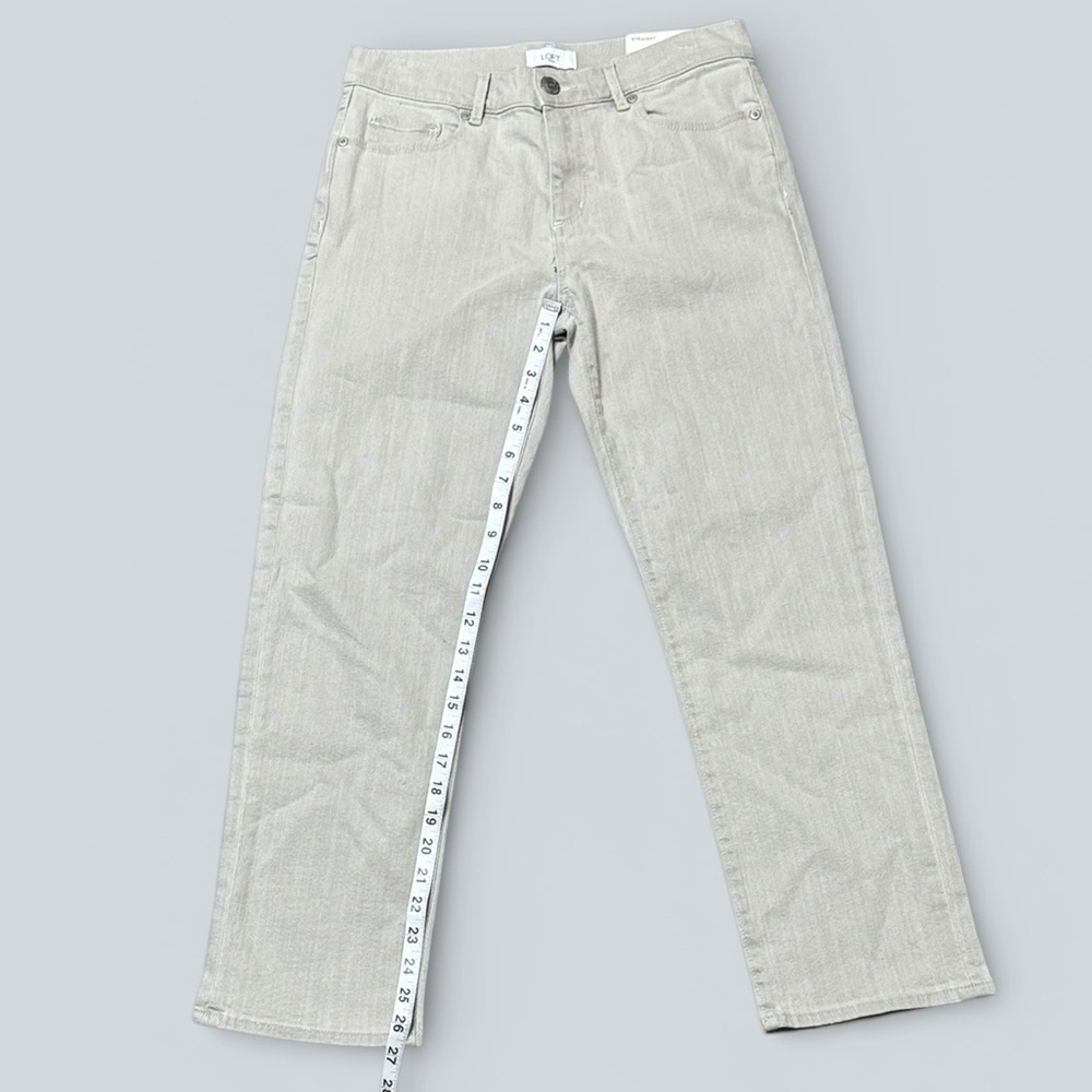 NWT LOFT Gray Straight Mid-Rise Jeans - Picture 8 of 9